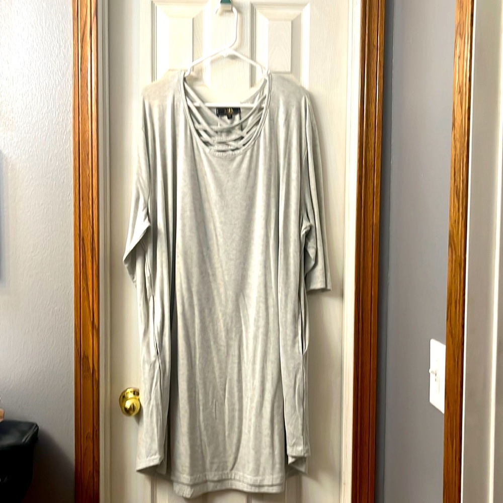 Gray swing dress with pockets